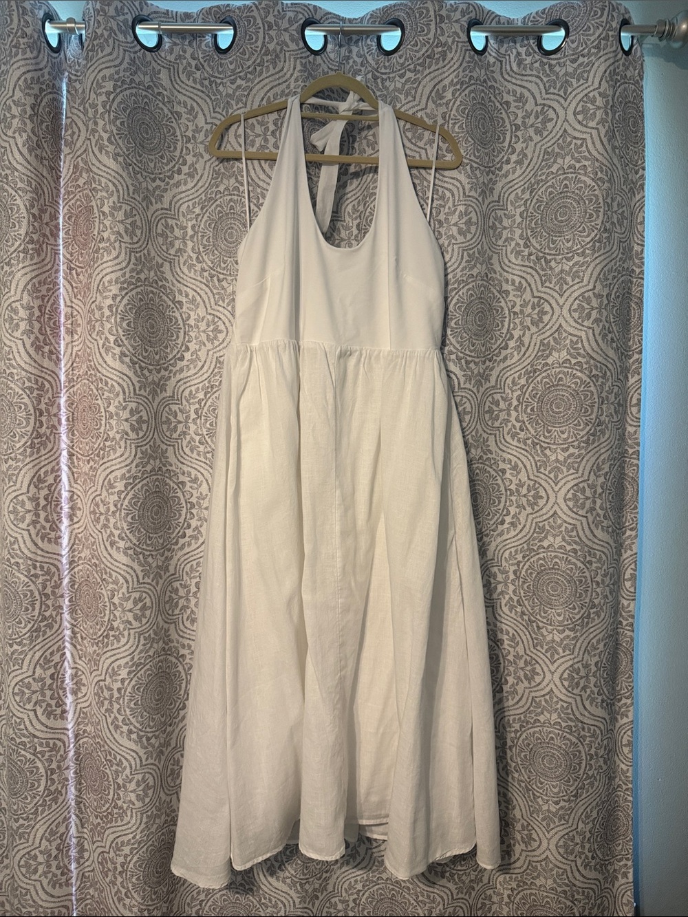 J. Crew White Halter-Neck Maxi Dress
